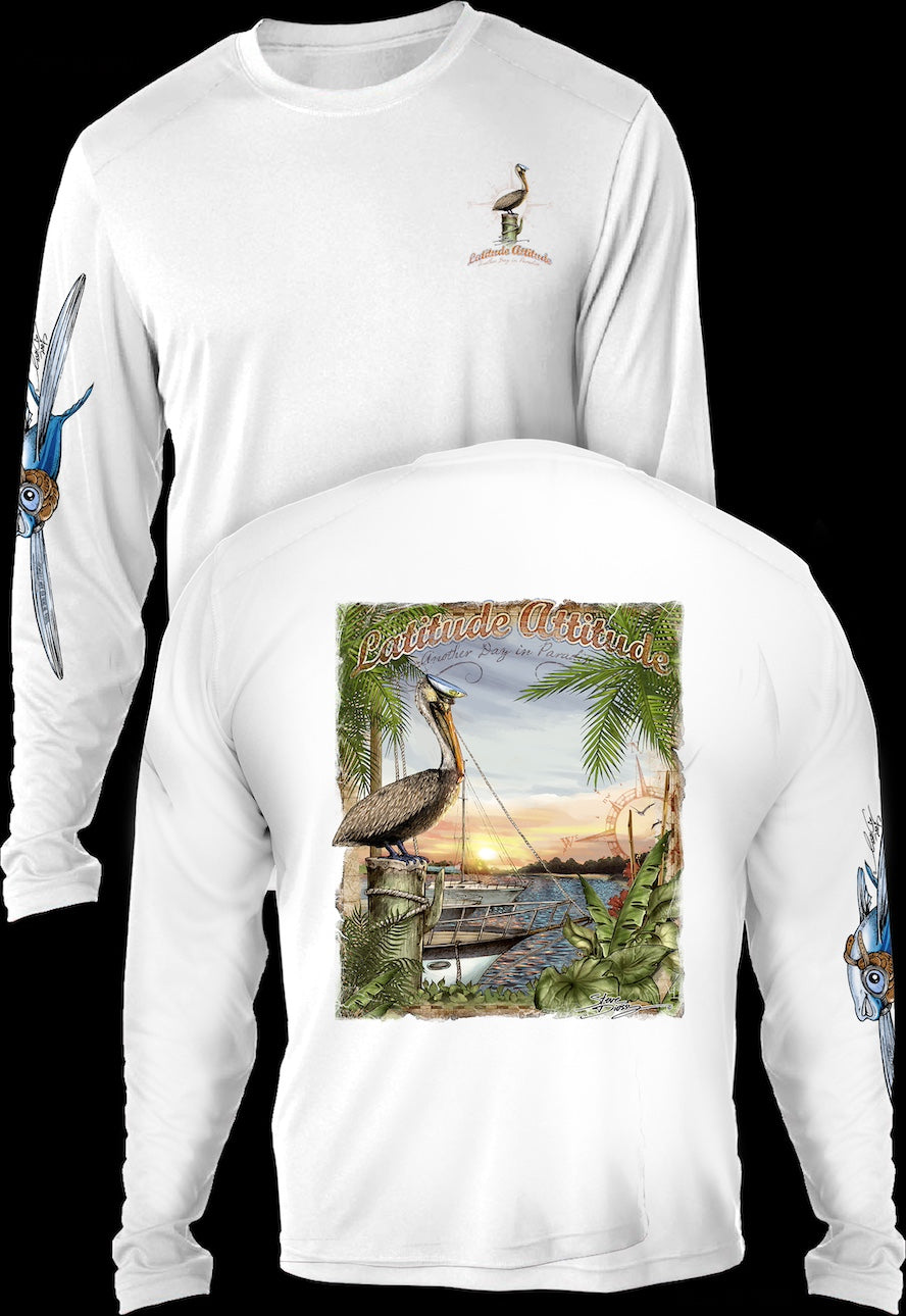 "Latitude Attitude" Men's Extreme Wick Long Sleeve Performance Shirt ᴜᴘꜰ-ᴛᴇᴇ